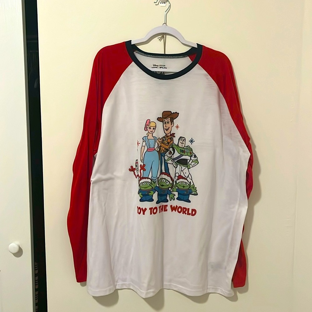 Disney Pixar Toy Story 4 Christmas Pajama Raglan Top Size 2X - Toy To The World